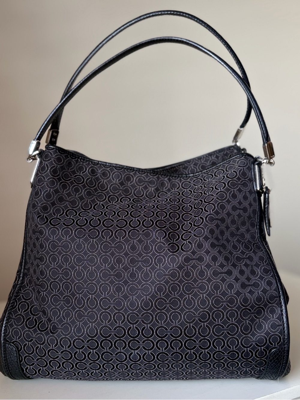 Coach Madison Op Art Needlepoint Phoebe shoulder bag (Style #26281)